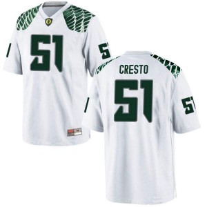 #51 Louie Cresto Ducks Men's Football Replica Player Jersey White
