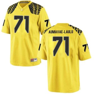 #71 Malaesala Aumavae-Laulu UO Men's Football Game Stitch Jerseys Gold