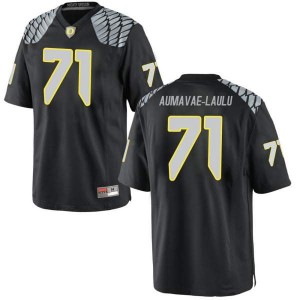 #71 Malaesala Aumavae-Laulu Ducks Men's Football Replica Stitch Jerseys Black