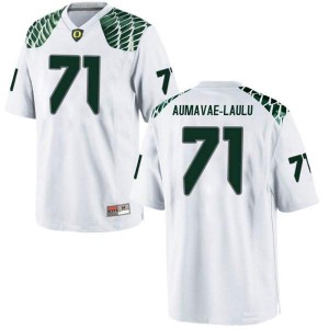 #71 Malaesala Aumavae-Laulu Oregon Men's Football Replica Stitch Jerseys White