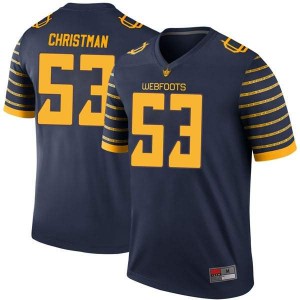 #53 Matt Christman University of Oregon Men's Football Legend High School Jersey Navy