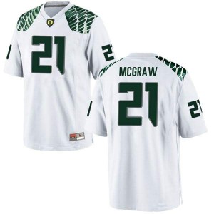 #21 Mattrell McGraw Ducks Men's Football Game Stitched Jersey White