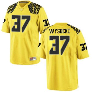 #37 Max Wysocki University of Oregon Men's Football Replica High School Jersey Gold