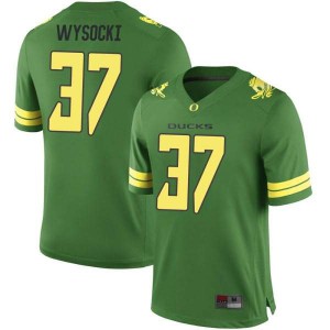 #37 Max Wysocki Oregon Ducks Men's Football Replica Football Jersey Green