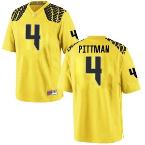 #4 Mycah Pittman University of Oregon Men's Football Game High School Jersey Gold
