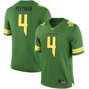 #4 Mycah Pittman University of Oregon Men's Football Game Stitch Jerseys Green