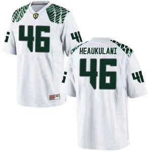 #46 Nate Heaukulani Oregon Ducks Men's Football Replica NCAA Jersey White