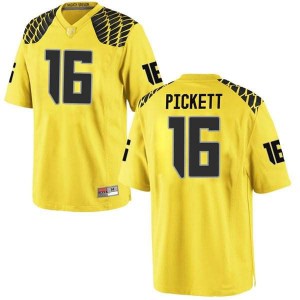 #16 Nick Pickett University of Oregon Men's Football Replica Embroidery Jerseys Gold