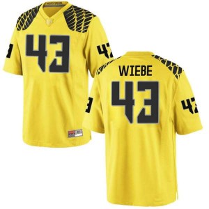 #43 Nick Wiebe Ducks Men's Football Replica High School Jerseys Gold