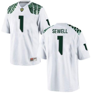 #1 Noah Sewell Ducks Men's Football Game College Jersey White