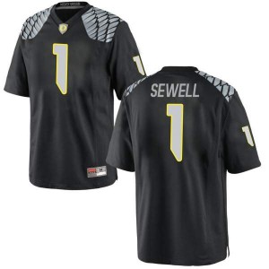 #1 Noah Sewell Ducks Men's Football Replica Embroidery Jersey Black