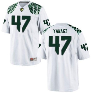 #47 Peyton Yanagi Ducks Men's Football Replica Official Jerseys White