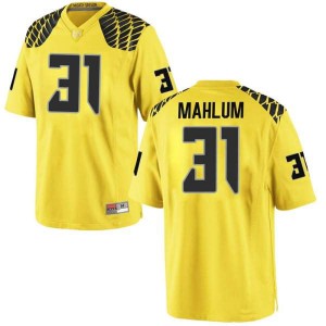 #31 Race Mahlum Ducks Men's Football Game College Jersey Gold