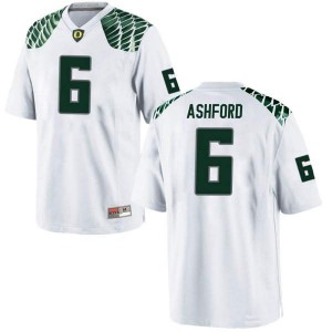 #6 Robby Ashford Ducks Men's Football Replica High School Jerseys White
