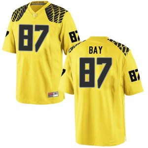 #87 Ryan Bay University of Oregon Men's Football Game Embroidery Jersey Gold