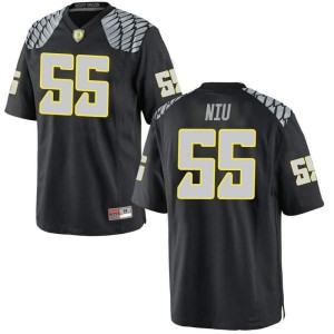 #55 Sampson Niu University of Oregon Men's Football Game Stitch Jerseys Black