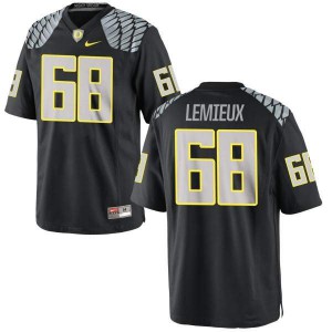 #68 Shane Lemieux Ducks Men's Football Game Official Jerseys Black