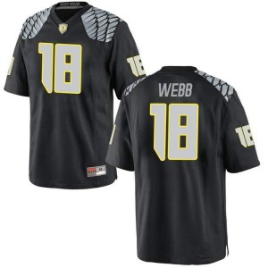 #18 Spencer Webb University of Oregon Men's Football Replica Football Jerseys Black