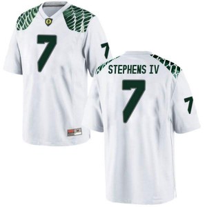 #7 Steve Stephens IV Oregon Ducks Men's Football Replica Stitch Jersey White