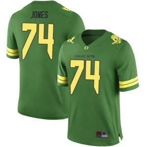 #74 Steven Jones Ducks Men's Football Replica Player Jersey Green
