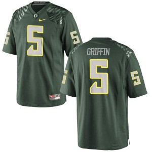 #5 Taj Griffin UO Men's Football Authentic Stitch Jerseys Green