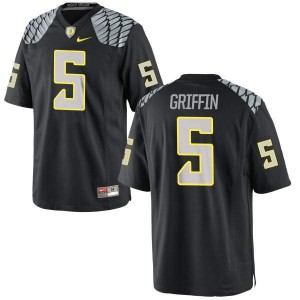 #5 Taj Griffin Ducks Men's Football Limited Stitch Jersey Black