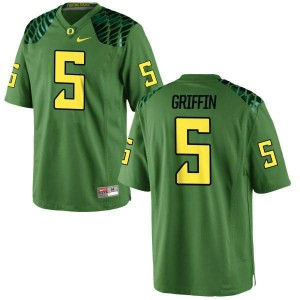 #5 Taj Griffin Ducks Men's Football Replica Alternate University Jersey Apple Green