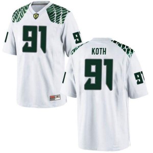 #91 Taylor Koth University of Oregon Men's Football Replica Official Jersey White