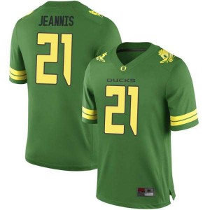 #21 Tevin Jeannis Oregon Men's Football Game Player Jerseys Green