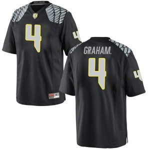 #4 Thomas Graham Jr. Ducks Men's Football Replica Player Jerseys Black