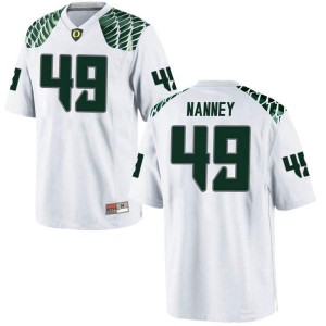 #49 Tyler Nanney Ducks Men's Football Game Player Jerseys White