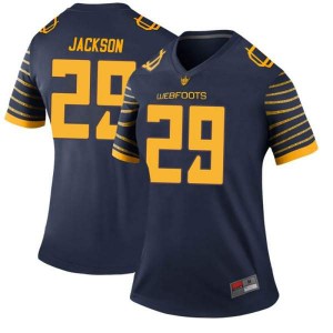 #29 Adrian Jackson Oregon Ducks Women's Football Legend Embroidery Jerseys Navy