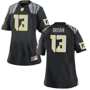 #13 Anthony Brown Oregon Ducks Women's Football Game Football Jerseys Black