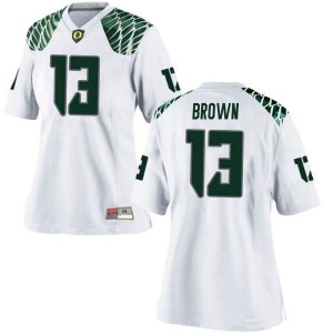 #13 Anthony Brown University of Oregon Women's Football Game Football Jerseys White