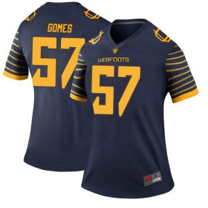 #57 Ben Gomes University of Oregon Women's Football Legend Stitch Jerseys Navy