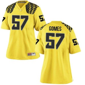 #57 Ben Gomes University of Oregon Women's Football Replica Stitch Jerseys Gold