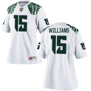 #15 Bennett Williams Ducks Women's Football Game University Jerseys White