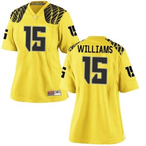 #15 Bennett Williams Ducks Women's Football Replica Stitched Jersey Gold