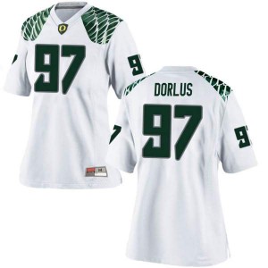 #97 Brandon Dorlus University of Oregon Women's Football Game Stitched Jersey White
