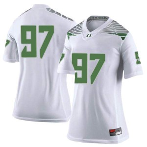 #97 Brandon Dorlus Oregon Ducks Women's Football Limited University Jerseys White