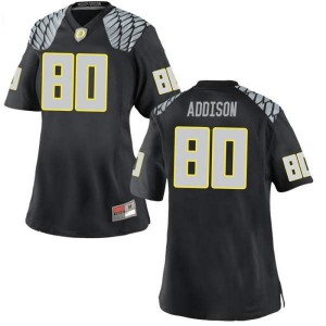 #80 Bryan Addison University of Oregon Women's Football Game Football Jerseys Black