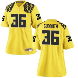 #36 Charles Sudduth Oregon Women's Football Replica Stitched Jersey Gold