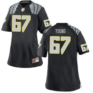 #67 Cole Young UO Women's Football Game College Jersey Black