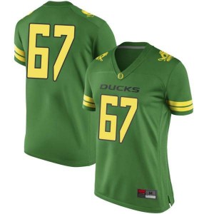 #67 Cole Young UO Women's Football Game Player Jersey Green