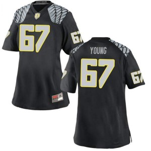 #67 Cole Young University of Oregon Women's Football Replica College Jersey Black