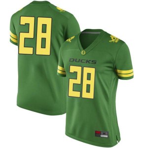 #28 Cross Patton Ducks Women's Football Game Official Jerseys Green