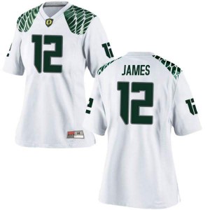#12 DJ James University of Oregon Women's Football Replica Stitched Jerseys White