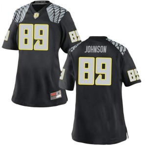 #89 DJ Johnson Oregon Ducks Women's Football Replica Alumni Jersey Black