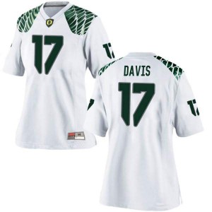 #17 Daewood Davis University of Oregon Women's Football Game Stitch Jersey White