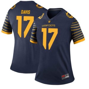 #17 Daewood Davis UO Women's Football Legend Stitched Jerseys Navy